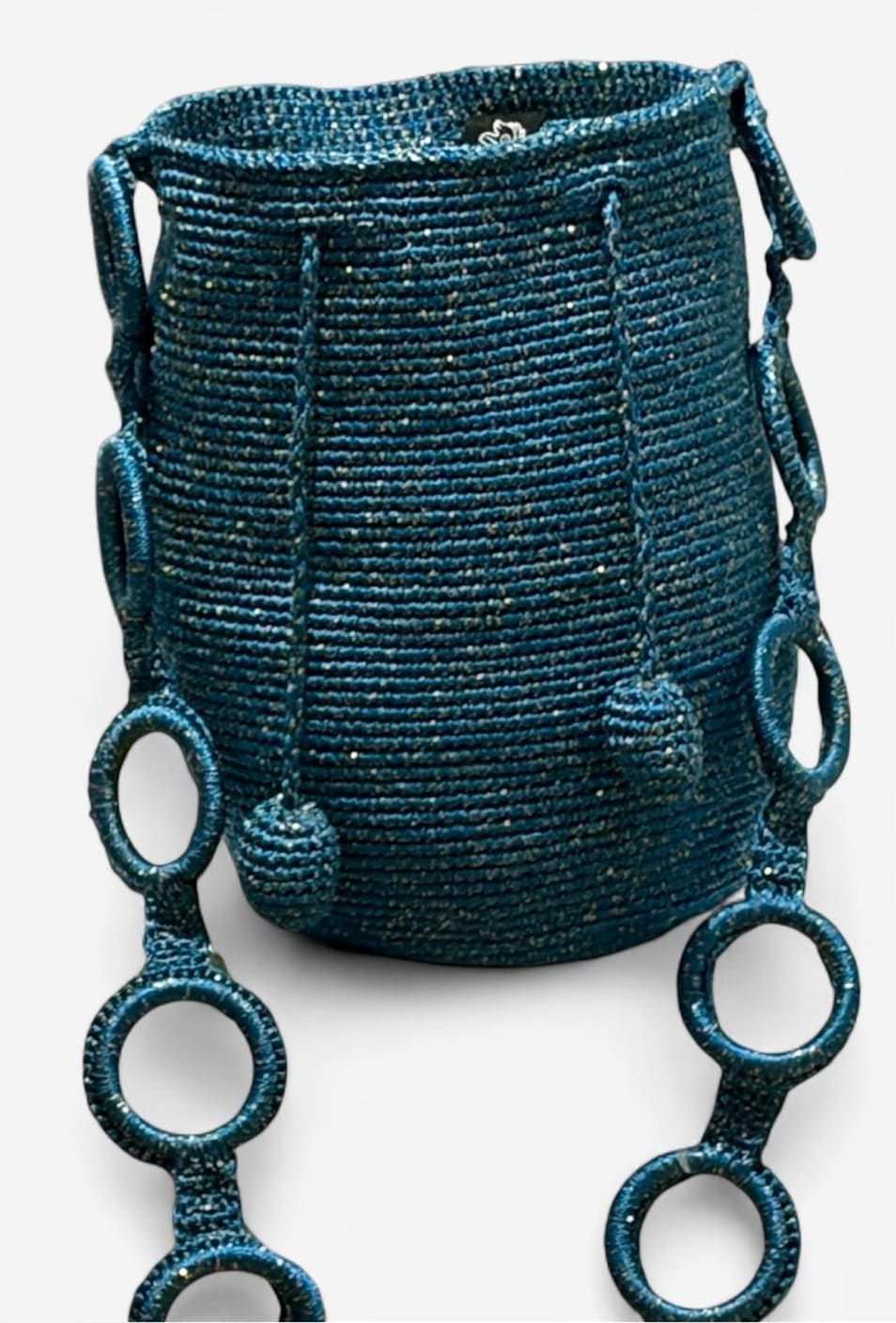 7 Dos hebras brillante colgadera de ruedas azul